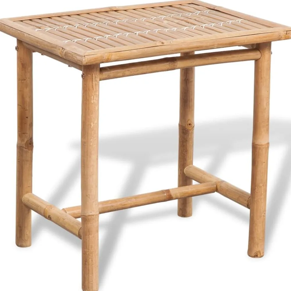 vidaXL Muebles De Jardín-Set mesa y sillas terraza 3 pzas con cojines bambú