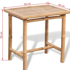 vidaXL Muebles De Jardín-Set mesa y sillas terraza 3 pzas con cojines bambú