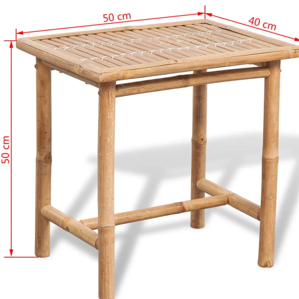 vidaXL Muebles De Jardín-Set mesa y sillas terraza 3 pzas con cojines bambú