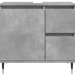 vidaXL Conjuntos De Muebles-Set muebles de baño 2 piezas madera contrachapada gris hormigón