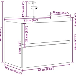 vidaXL Set muebles de baño 2 piezas madera contrachapada gris hormigón Gris hormigón Best