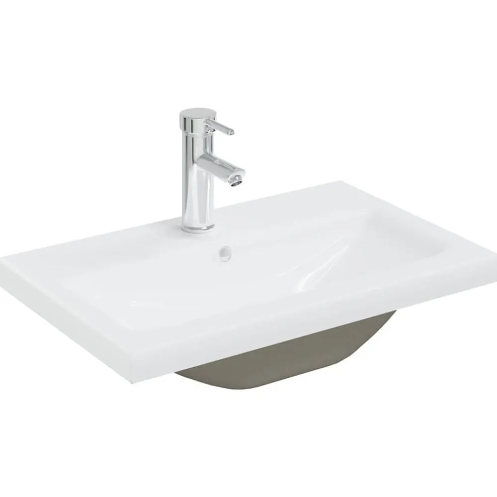 vidaXL Set muebles de baño 2 piezas madera contrachapada gris hormigón Gris hormigón Best