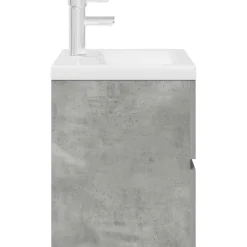 vidaXL Set muebles de baño 2 piezas madera contrachapada gris hormigón Gris hormigón Best