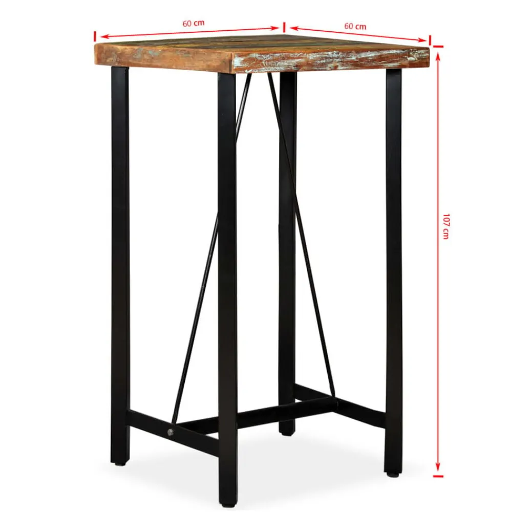 vidaXL Set muebles de bar 3 piezas madera maciza reciclada Sale