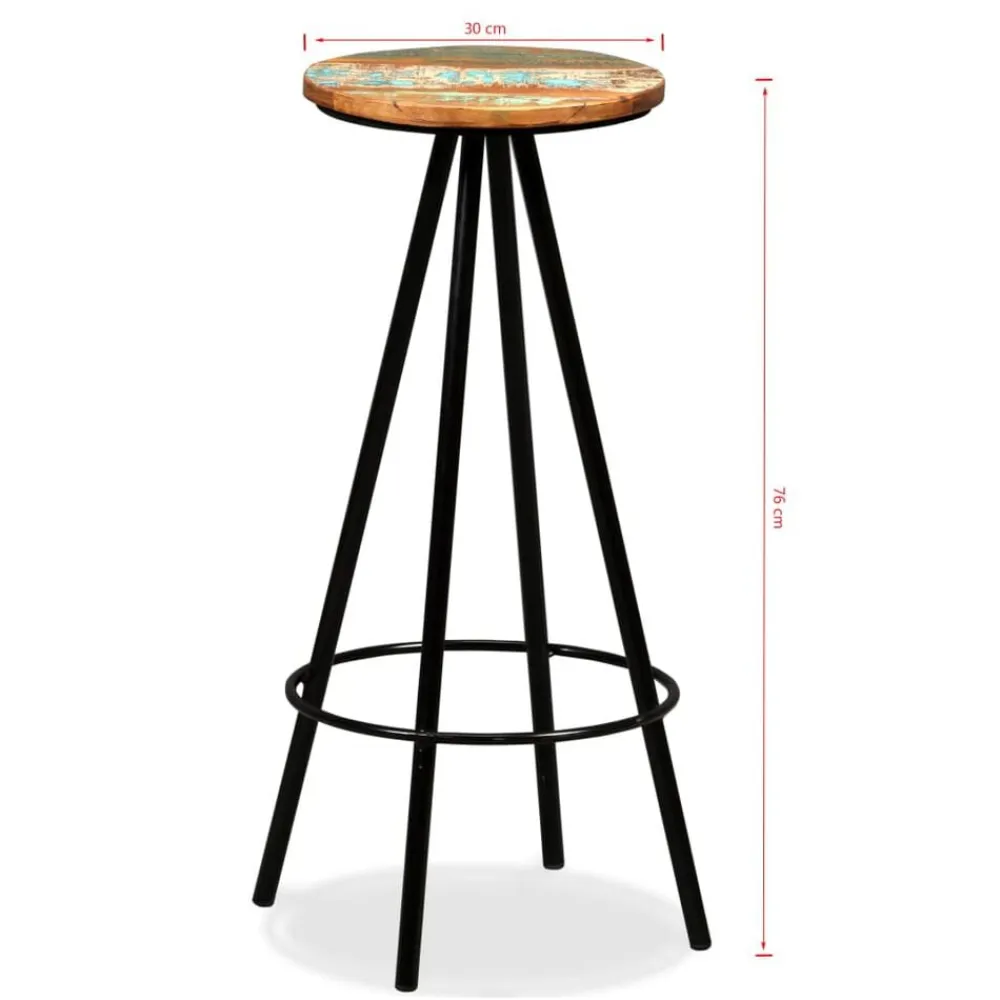 vidaXL Set muebles de bar 3 piezas madera maciza reciclada Sale