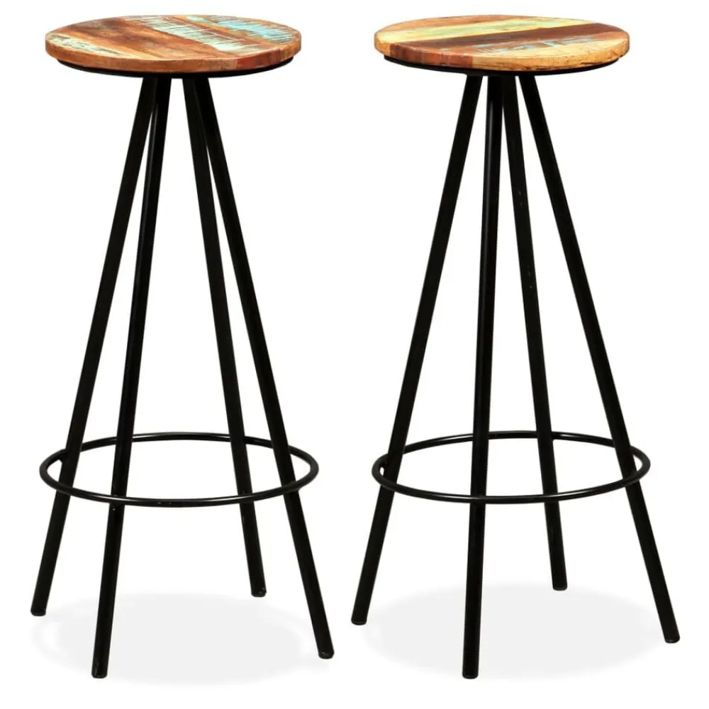 vidaXL Set muebles de bar 3 piezas madera maciza reciclada Sale