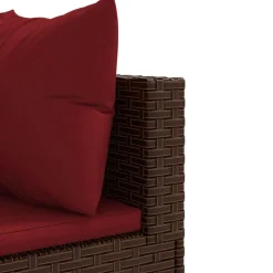 vidaXL Muebles De Jardín-Set muebles de jardín 7 piezas y cojines ratán sintético marrón