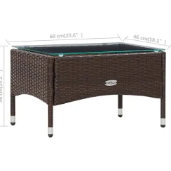 vidaXL Set muebles de jardín 5 piezas y cojines ratán sintético marrón Marr&oacute;n Best