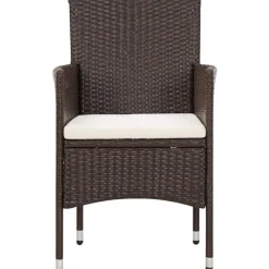 vidaXL Set muebles de jardín 5 piezas y cojines ratán sintético marrón Marr&oacute;n Best