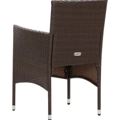 vidaXL Set muebles de jardín 5 piezas y cojines ratán sintético marrón Marr&oacute;n Best