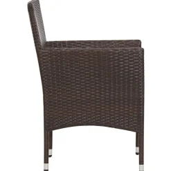 vidaXL Set muebles de jardín 5 piezas y cojines ratán sintético marrón Marr&oacute;n Best