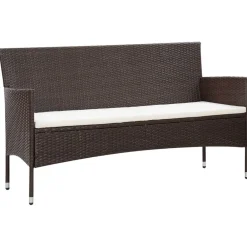 vidaXL Set muebles de jardín 5 piezas y cojines ratán sintético marrón Marr&oacute;n Best