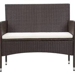 vidaXL Set muebles de jardín 5 piezas y cojines ratán sintético marrón Marr&oacute;n Best