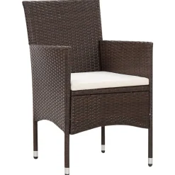 vidaXL Set muebles de jardín 5 piezas y cojines ratán sintético marrón Marr&oacute;n Best