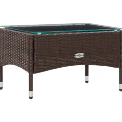 vidaXL Set muebles de jardín 5 piezas y cojines ratán sintético marrón Marr&oacute;n Best