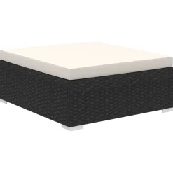 vidaXL Set muebles de jardín 6 piezas y cojines ratán sintético negro Negro y blanco