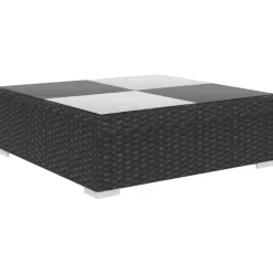 vidaXL Set muebles de jardín 6 piezas y cojines ratán sintético negro Negro y blanco