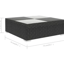 vidaXL Set muebles de jardín 6 piezas y cojines ratán sintético negro Negro y blanco