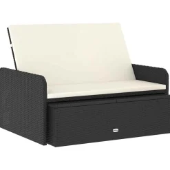 vidaXL Muebles De Jardín-Set muebles de jardín 2 piezas y cojines ratán sintético