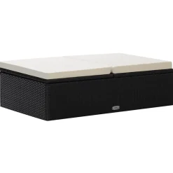 vidaXL Muebles De Jardín-Set muebles de jardín 2 piezas y cojines ratán sintético