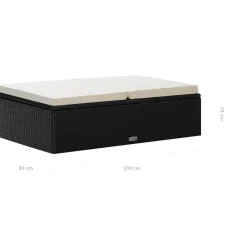 vidaXL Muebles De Jardín-Set muebles de jardín 2 piezas y cojines ratán sintético