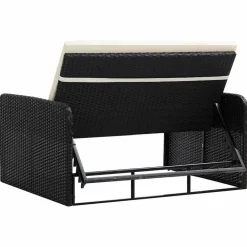 vidaXL Muebles De Jardín-Set muebles de jardín 2 piezas y cojines ratán sintético