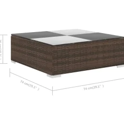 vidaXL Muebles De Jardín-Set muebles de jardín 6 piezas y cojines ratán sintético marrón