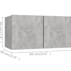 vidaXL Set muebles de salón TV 4 pzas madera ingeniería gris hormigón Gris hormigón Outlet