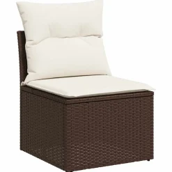 vidaXL Set sofás de jardín 8 piezas y cojines ratán sintético marrón Marrón y crema Hot