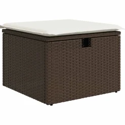 vidaXL Set sofás de jardín 8 piezas y cojines ratán sintético marrón Marrón y crema Hot
