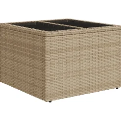 vidaXL Muebles De Jardín-Set sofás de jardín 14 pzas con cojines ratán sintético beige