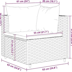 vidaXL Muebles De Jardín-Set sofás de jardín 8 piezas y cojines ratán sintético marrón