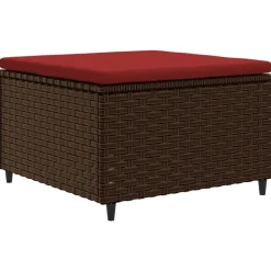 vidaXL Muebles De Jardín-Set sofás de jardín 8 piezas y cojines ratán sintético marrón