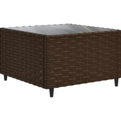 vidaXL Muebles De Jardín-Set sofás de jardín 8 piezas y cojines ratán sintético marrón
