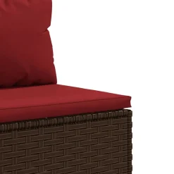 vidaXL Muebles De Jardín-Set sofás de jardín 8 piezas y cojines ratán sintético marrón