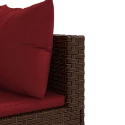 vidaXL Muebles De Jardín-Set sofás de jardín 8 piezas y cojines ratán sintético marrón