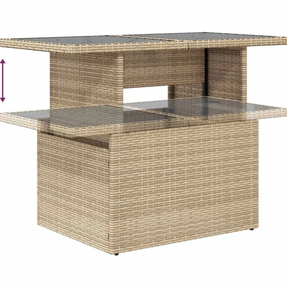 vidaXL Set sofás de jardín 7 piezas y cojines ratán sintético beige beige y gris