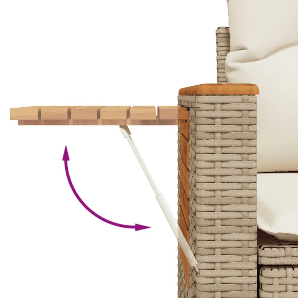 vidaXL Set sofás de jardín 7 piezas y cojines ratán sintético beige beige y crema Outlet