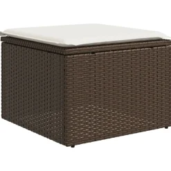 vidaXL Muebles De Jardín-Set sofás de jardín 8 piezas y cojines ratán sintético marrón