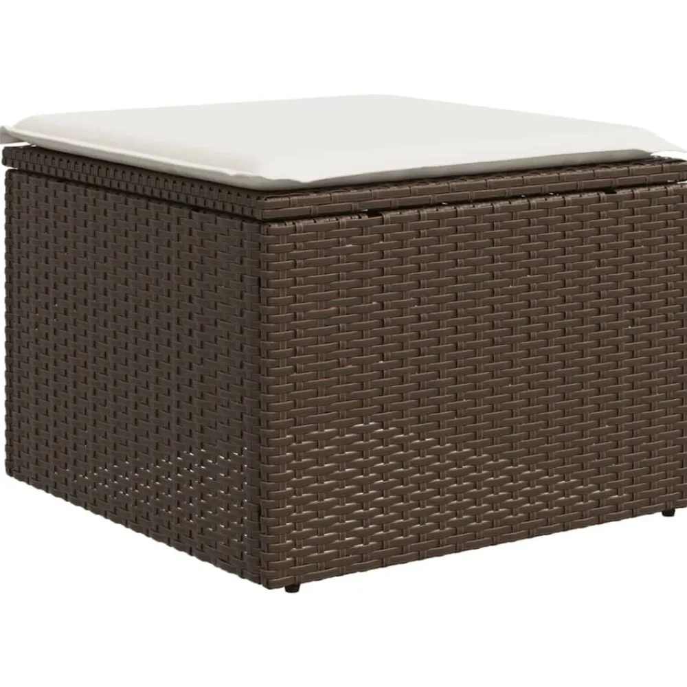 vidaXL Muebles De Jardín-Set sofás de jardín 8 piezas y cojines ratán sintético marrón