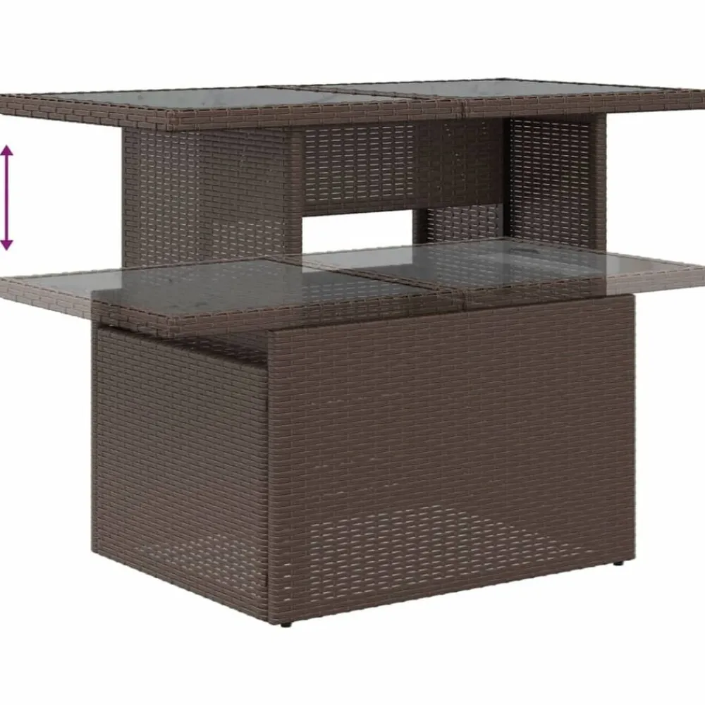 vidaXL Muebles De Jardín-Set sofás de jardín 8 piezas y cojines ratán sintético marrón