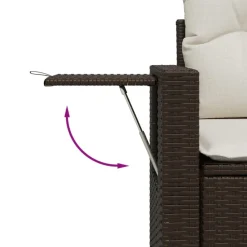 vidaXL Muebles De Jardín-Set sofás de jardín 8 piezas y cojines ratán sintético marrón