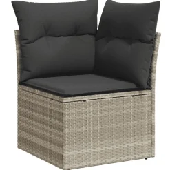vidaXL Muebles De Jardín-Set sofás jardín 10 pzas con cojines ratán sintético gris claro