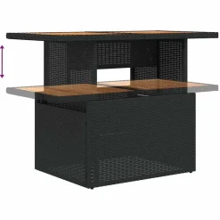 vidaXL Set sofás jardín y cojines 6 pzas ratán sintético acacia Negro Sale