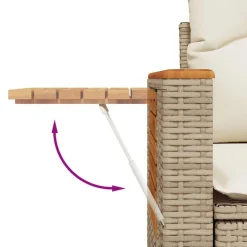 vidaXL Muebles De Jardín-Set sofás jardín y cojines 5 pzas ratán sintético acacia beige