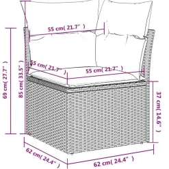 vidaXL Muebles De Jardín-Set sofás jardín y cojines 5 pzas ratán sintético acacia beige