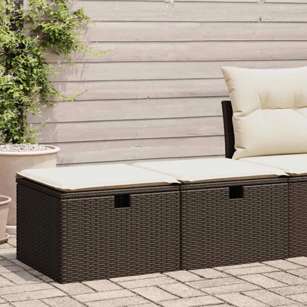 vidaXL Muebles De Jardín-Set sofás jardín y cojines 2 pzas ratán sintético acacia marrón