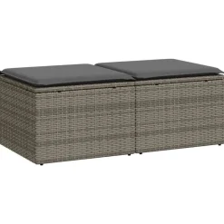 vidaXL Muebles De Jardín-Set sofás jardín y cojines 2 pzas ratán sintético acacia