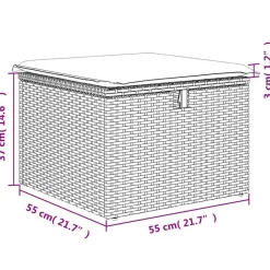 vidaXL Muebles De Jardín-Set sofás jardín y cojines 2 pzas ratán sintético acacia