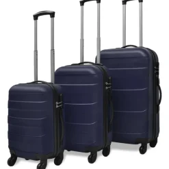 vidaXL Set Trolley Maleta Rígida Tres Uds. Azul Online
